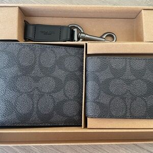 BEST DEAL!  Coach men’s 3-in-1 wallet box set.
